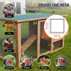 A wooden chicken coop with mesh wire, surrounded by images of animals that the mesh is meant to keep out. Podgląd zdjęcia produktu