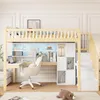 MODFU Hochbett Kinderbett 90x200 mit LED,Multifunktional Produktbild-Vorschau 2