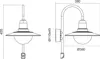 Technical drawings of an outdoor wall lamp with dimensions. Produktbild-Vorschau