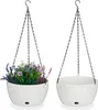 Relaxdays Blumenampel mit Wasserspeicher, 2er Set, HxD Produktbild-Vorschau 1