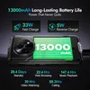 A smartphone with a large battery capacity displayed with feature callouts. Produktbild-Vorschau