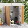 vidaXL Casetta da giardino Marrone 161x89x161 cm Acciaio Anteprima dell’immagine prodotto 2