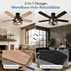 Ventilatore da soffitto Ø132 cm con luce e telecomando, Anteprima dell’immagine prodotto 3