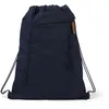 A navy blue drawstring backpack is shown against a white background. Voir les images du produit