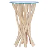 vidaXL Couchtisch mit Glasplatte 35x35x50 cm Massivholz Produktbild-Vorschau 5