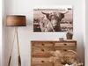 Vliesstoff Leinwandbild - A Scottish Cow in Sepia 120x80 cm Produktbild-Vorschau 2