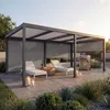 Alu Pergola HWC-L41 mit 3x Seitenwand, Lamellen-Pavillon, Produktbild-Vorschau 1