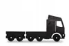 Modellauto-Regal für 80 Autos 1:64 – Wandregal & Setzkasten für Spielzeugautos, Lkw-Motiv, Schwarz, Birken-Sperrholz – Detail der Fachmaße Produktbild-Vorschau