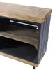 Sitzbank schwarz mit Sitzfläche aus dicken Holzplanken Produktbild-Vorschau 3