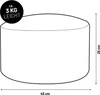 A diagram of a cylindrical ottoman with dimensions indicated. Podgląd zdjęcia produktu