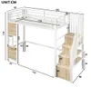 Hochbett mit Fensterdesign, Sicherheitsgeländer und offener Produktbild-Vorschau 2