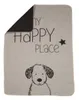 A dog blanket with text and a dog illustration. Podgląd zdjęcia produktu