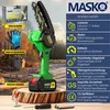 MASKO® Mini-Kettensäge mit Akku 8000mAh | Handkettensäge Produktbild-Vorschau 3