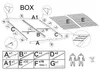 An assembly diagram showing parts and instructions for building a bed frame. Produktbild-Vorschau