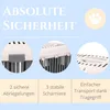 A marketing image showcasing features of a pet carrier with close-up views and descriptive text. Produktbild-Vorschau