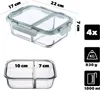Contenitore per alimenti in vetro KADAX con 2 scomparti e Anteprima dell’immagine prodotto 4