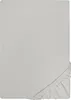 A flat lay of a gray fitted sheet, showing the elasticized corner. Produktbild-Vorschau