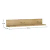 A wooden shelf with dimensions indicated by measurement lines and text. Náhled obrázku produktu