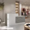 Große Empfangstheke 220x60x110cm, Weiß & Marmor-Optik, Produktbild-Vorschau 1