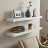 Relaxdays Wandregal, HxBxT: 4 x 100 x 23 cm, Holzoptik & Produktbild-Vorschau 3