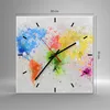 Wanduhr - Quadrat - Glasuhr - Karte Welt modern - 30x30cm - Produktbild-Vorschau 3
