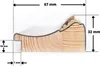 A cross-section of a wooden frame with dimensions indicated by measurement lines and text. Produktbild-Vorschau