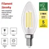 LED žárovka Filament svíčka A CLASS / E14 / 3,8 W (60 W) / 806 lm / teplá bílá Náhled obrázku produktu