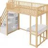 Sweiko 90x200 podkrovná posteľ s multifunkčným stolíkom, Náhľad obrázku produktu 14