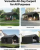 SucceBuy, tettoia per auto 3,65 x 6,09 m, garage a tenda Anteprima dell’immagine prodotto 3