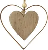 A rustic heart-shaped decoration made of wood and metal. Produktbild-Vorschau