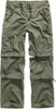 A pair of olive green cargo pants with removable legs, laid flat against a white background. Anteprima dell’immagine prodotto