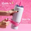 Paris Hilton  weiß-pinke Edelstahl Trinkflasche mit Produktbild-Vorschau 10