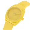 A close-up, angled view of a yellow Adidas analog watch against a white background. Produktbild-Vorschau
