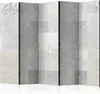 A multi-panel room divider with a tile-like pattern in shades of gray and white. Náhled obrázku produktu