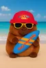 Capybara Plüschtier 25 cm mit Surfbrett Spruch Capy Vibes Produktbild-Vorschau 3