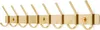 A brass-colored wall-mounted coat rack with eight hooks against a white background. Anteprima dell’immagine prodotto