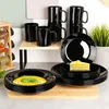 Vilde | Set di stoviglie - Nero - 24 pezzi - Vetro opalino Anteprima dell’immagine prodotto 3