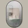HOKO Miroir ovale LED avec cadre métallique 45x75 cm Blanc Voir les images du produit 3