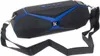 A black and blue portable Bluetooth speaker with a black strap attached. Produktbild-Vorschau