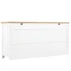 The back view of a white sideboard with a wooden top. Anteprima dell’immagine prodotto