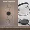 KAUFHOF LED Deckenleuchte 5 kreisförmige Ringe Schwarz, 56W Produktbild-Vorschau 7