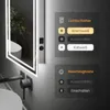 A bathroom mirror with integrated LED lighting and control panel overlays. Náhľad obrázku produktu