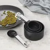8 Stück Messbecher und Löffel Set, stapelbare schwarze Produktbild-Vorschau 6