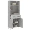vidaXL Highboard Betongrau 69,5x34x180 cm Holzwerkstoff Produktbild-Vorschau 3