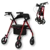 Wollex Rollator Rot leicht faltbar mit Sitz und Produktbild-Vorschau 1