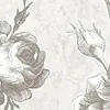 Tapete Rosen-Muster im Vintage Zeichen Stil – Grau, Creme Produktbild-Vorschau 8