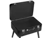 An open black suitcase on legs, isolated on a white background. Náhled obrázku produktu