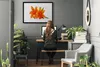 Bild 100x70 MDF-Rahmen Wandkunst Orange Pflanze Blumen Produktbild-Vorschau 3