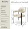 Fauteuil DOÉ rembourré avec pieds en acier - Aspect velours Voir les images du produit 6