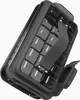 A black ice cube tray with a handle, filled with ice cubes. Voir les images du produit
